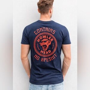 Port Company Howler Head Monkey Kentucky Bourbon Whiskey Black T-Shirt